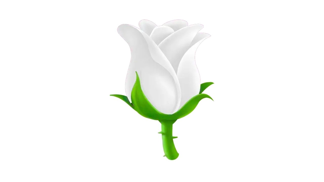 Beyaz Gül Emojisi