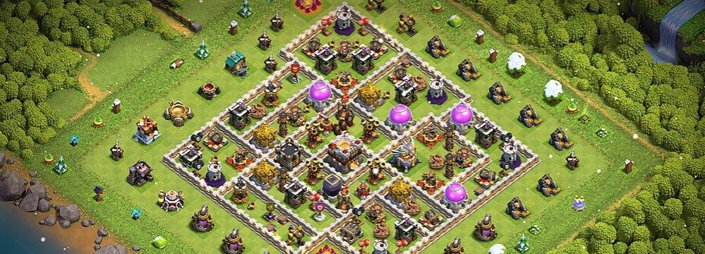clash of clans 11. seviye belediye binası köy düzeni